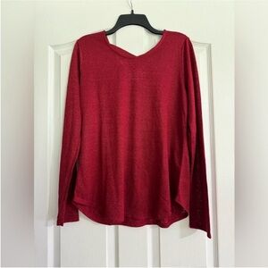 Cross Back Red Knit Top